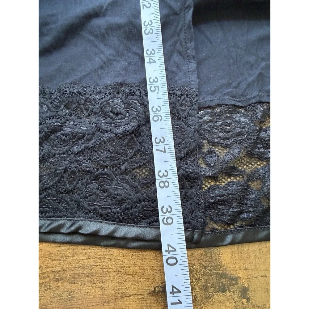 IVY & ANNABELLE INTIMATES BLACK NIGHTGOWN CHEMISE XL Buttons Long Modal Stretch